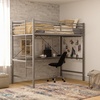 image:imageFlash Furniture Jake Loft Bed Frame with Desk  Twin Size  Black Metal Frame  250 lbs Static Weight Capacity  Protective Guard Rails  Assembles in 1 Hour or LessGrey