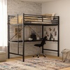 image:imageFlash Furniture Jake Loft Bed Frame with Desk  Twin Size  Black Metal Frame  250 lbs Static Weight Capacity  Protective Guard Rails  Assembles in 1 Hour or LessBlack