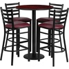 Mahogany Top/Burgundy Vinyl Seat