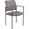image:imageFlash Furniture Jana Comfort Black Mesh Stackable Steel Side Chair with Nylon Arms and BuiltIn Lumbar SupportGrey