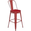 image:imageFlash Furniture Kai Commercial 30 High IndoorOutdoor Bar Height Stool  Black Galvanized Steel Frame  Black Square AllWeather Poly Resin Seat  Removable BackRedRed