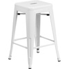 image:imageFlash Furniture Kai Commercial Grade 24 High Backless Black Metal IndoorOutdoor Counter Height Stool with Square SeatWhite