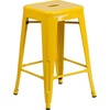 image:imageFlash Furniture Kai Commercial Grade 24 High Backless Black Metal IndoorOutdoor Counter Height Stool with Square SeatYellow
