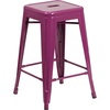 image:imageFlash Furniture Kai Commercial Grade 24 High Backless Purple IndoorOutdoor Counter Height Stool Pack of 1