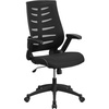 image:imageFlash Furniture Kale High Back Designer Black Mesh Executive Swivel Ergonomic Office Chair with Height Adjustable FlipUp ArmsBlack