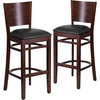 image:imageFlash Furniture Lacey Series Solid Back Walnut Wood Restaurant Barstool Pack of 1Black Vinyl SeatWalnut Wood Frame