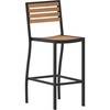 image:imageFlash Furniture Lark Commercial Grade Bar Height Stool AllWeather Outdoor Bar Stool with Faux Wood Poly Resin Slats and Aluminum Frame TeakTeak
