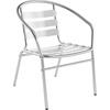 image:imageFlash Furniture Lila Commercial Aluminum IndoorOutdoor Restaurant Stack Chair with Triple Slat Back and ArmsSet of 1