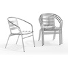 image:imageFlash Furniture Lila Commercial Aluminum IndoorOutdoor Restaurant Stack Chair with Triple Slat Back and ArmsSet of 4