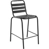 image:imageFlash Furniture Lila Commercial Black IndoorOutdoor Restaurant Stack Stool with Triple Slat BackBlackBlack