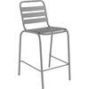 image:imageFlash Furniture Lila Commercial Black IndoorOutdoor Restaurant Stack Stool with Triple Slat BackBlackSilver
