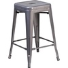 image:imageFlash Furniture Lincoln 24 High Backless Clear Coated Metal Indoor Counter Height Stool with Square SeatSet of 1