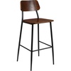 image:imageFlash Furniture Lincoln Industrial Barstool with Gunmetal Steel Frame and Rustic Wood Seat