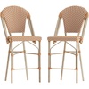 image:imageFlash Furniture Lourdes Commercial Grade Bistro Counter Height Stool Stackable IndoorOutdoor Dining Stool 26 High WhiteGray and Bamboo Finish Set of 2Natural  WhiteLight Natural Frame