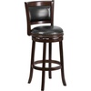 image:imageFlash Furniture Mark 29 High Cappuccino Wood Barstool with Panel Back and Black LeatherSoft Swivel SeatCappuccino