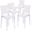 image:imageFlash Furniture McKenna 4 Pack Ghost Chair with Square Back in Transparent CrystalSet of 4