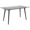 image:imageFlash Furniture Meriden 315 x 55 Rectangular Solid Walnut Wood Table with Clear Glass TopClear TopEspresso Frame