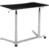 image:imageFlash Furniture Merritt SitDown StandUp Dark Wood Grain Computer Ergonomic Desk with 37375W Top Adjustable Range 29  4075Black