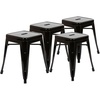 image:imageFlash Furniture Metal Dining Table Height Stool  Backless Red Kai Commercial Grade Stool  18 Inch Stackable Dining Chair  Set of 4Black