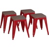 image:imageFlash Furniture Metal Dining Table Height Stool with Wooden Seat Set of 4  Backless Teal Kai Commercial Grade Stool  Kai 18 Stackable Dining ChairsRed