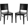 image:imageFlash Furniture Naples Commercial Solid Wood Dining Chair Curved Backrest Sturdy Mortise and Tenon Construction Antique WhiteBlack