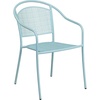 image:imageFlash Furniture Oia Commercial Grade 5 Pack Coral IndoorOutdoor Steel Patio Arm Chair with Round BackSky Blue