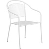 image:imageFlash Furniture Oia Commercial Grade 5 Pack Coral IndoorOutdoor Steel Patio Arm Chair with Round BackWhite