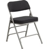 image:imageFlash Furniture Pack of 4 HERCULES Series Premium Curved Triple Braced amp Double Hinged Black PinDot Fabric Metal Folding ChairBlack