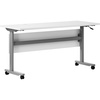 image:imageFlash Furniture Palmer Commercial Nesting Flip Training Table HeavyDuty Steel Frame and TLegs Modesty Panel 1 Thick Tabletop 72 x 24 Gray TopBlack FrameWhite TopGray Frame