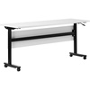 image:imageFlash Furniture Palmer Commercial Nesting Flip Training Table HeavyDuty Steel Frame and TLegs Modesty Panel 1 Thick Tabletop 72 x 24 Gray TopBlack FrameWhite TopBlack Frame