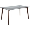 image:imageFlash Furniture Parkside 3525 x 59 Rectangular Solid Walnut Wood Table with Clear Glass Top