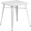 image:imageFlash Furniture Prince Commercial Grade 2375 Square White Metal IndoorOutdoor TableWhite