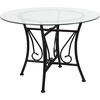 image:imageFlash Furniture Princeton 42 Round Glass Dining Table with Black Metal FrameClear TopBlack Frame