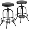 image:imageFlash Furniture Rachel 2 Pack 30 Barstool with Swivel Lift Black LeatherSoft SeatSet of 2