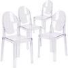 image:imageFlash Furniture Revna 4 Pack Revna Ghost Chair with Oval Back in Revna Transparent CrystalSet of 4