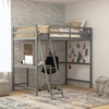 image:imageFlash Furniture Riley Loft Bed Frame with Desk  White Wood Slats  Full Size  Protective Guard Rails amp Ladder  Kids and Teens  Space Saving DesignLight Gray