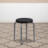 image:imageFlash Furniture Stackable Stool with Black Seat and Silver Powder Coated Frame Pack of 1Black