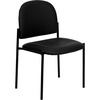 image:imageFlash Furniture Tania Comfort Vinyl Upholstered Stackable Side Reception Chair with Padded Seat Modern Stackable Chair for Living RoomOffice BlackBlack Vinyl