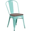 image:imageFlash Furniture Tenley Copper Metal Stackable Chair with Wood SeatMint Green