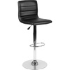 image:imageFlash Furniture Vincent Modern Adjustable Height Barstool with Footrest and Padded MidBack Upholstered Vinyl BarCounter Height Stool WhiteChromeBlack