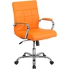 image:imageFlash Furniture Vivian MidBack Pink Vinyl Executive Swivel Office Chair with Chrome Base and ArmsOrange