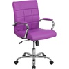 image:imageFlash Furniture Vivian MidBack Pink Vinyl Executive Swivel Office Chair with Chrome Base and ArmsPurple
