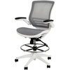 image:imageFlash Furniture Waylon MidBack Swivel Office Chair with Adjustable Foot Ring and Seat Height Ergonomic Mesh Chair with Armrests BlackGoldWhite