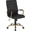 Black Leathersoft/Gold Frame