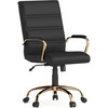 Black Leathersoft/Gold Frame