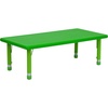 image:imageFlash Furniture Wren 24W x 48L Rectangular Green Plastic Height Adjustable Activity TableGreen