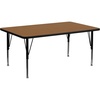 image:imageFlash Furniture Wren 30W x 72L Rectangular Grey Thermal Laminate Activity Table  Height Adjustable Short LegsOak