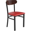 Walnut Wood Back/Red Vinyl Seat