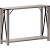 image:imageFlash Furniture Wyatt Modern Farmhouse 2 Tier Console Table  Gray Wash Engineered Wood Frame  Black Metal Crisscross Side Braces and Corner AccentsGray Wash