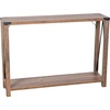 image:imageFlash Furniture Wyatt Modern Farmhouse 2 Tier Console Table  Gray Wash Engineered Wood Frame  Black Metal Crisscross Side Braces and Corner AccentsRustic Oak